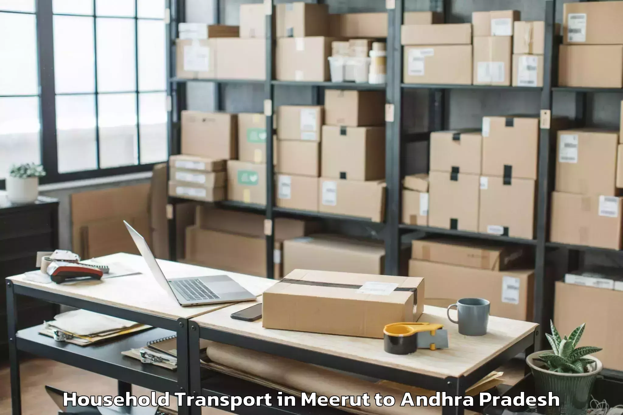 Professional Meerut to Nidamanur Household Transport